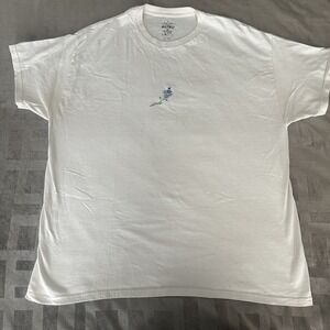 Altru Shirt Mens XL Ivory Forget Me Not Floral Embroidered Graphic Tee Nature